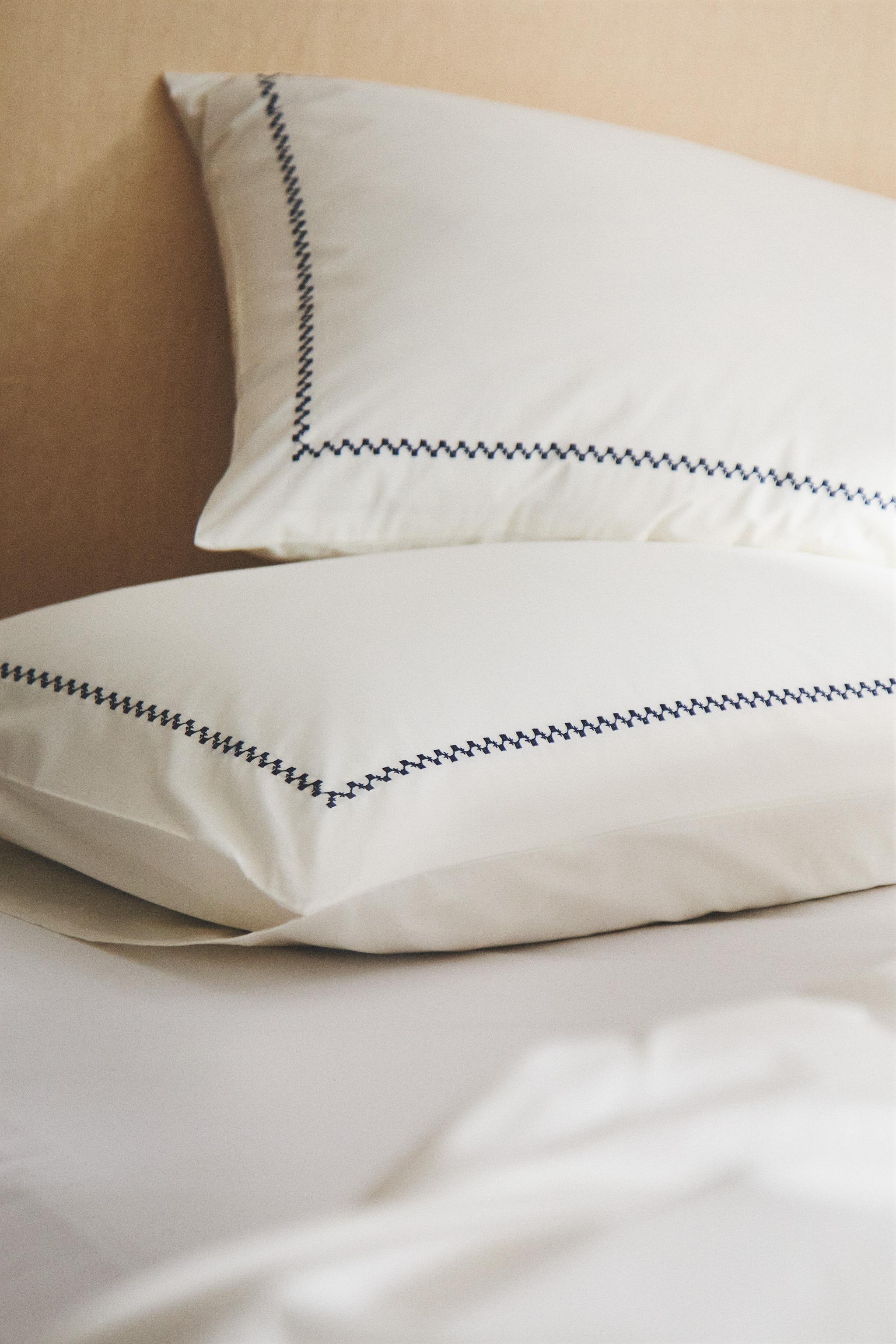 EMBROIDERED BORDER PILLOWCASE